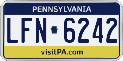 PA license plate LFN6242