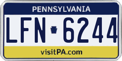 PA license plate LFN6244