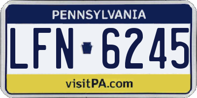 PA license plate LFN6245