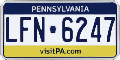 PA license plate LFN6247