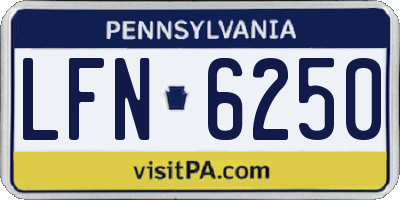 PA license plate LFN6250