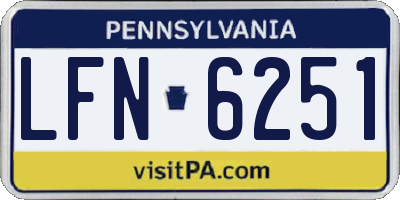 PA license plate LFN6251