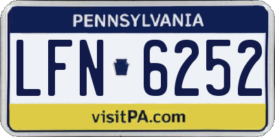 PA license plate LFN6252