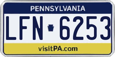 PA license plate LFN6253