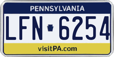 PA license plate LFN6254