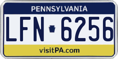 PA license plate LFN6256