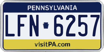PA license plate LFN6257