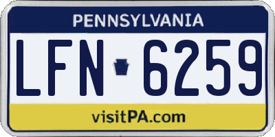 PA license plate LFN6259