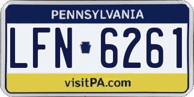 PA license plate LFN6261