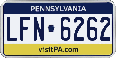 PA license plate LFN6262