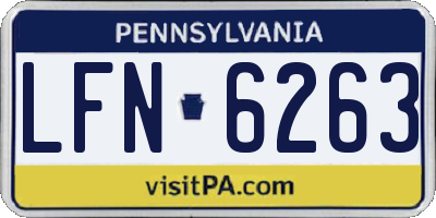 PA license plate LFN6263