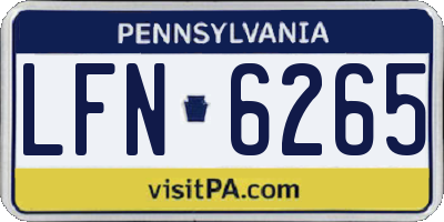 PA license plate LFN6265