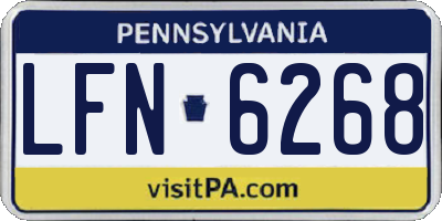 PA license plate LFN6268