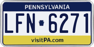 PA license plate LFN6271