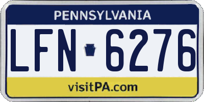 PA license plate LFN6276