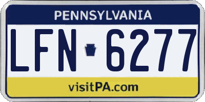PA license plate LFN6277