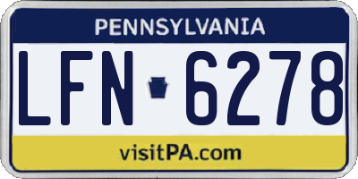 PA license plate LFN6278