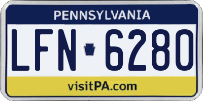 PA license plate LFN6280