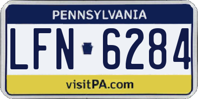 PA license plate LFN6284
