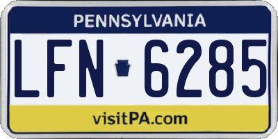 PA license plate LFN6285