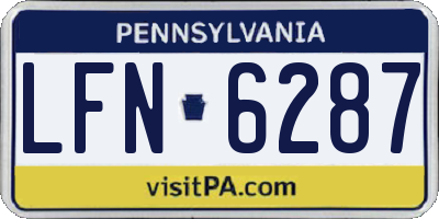 PA license plate LFN6287