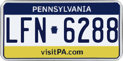 PA license plate LFN6288