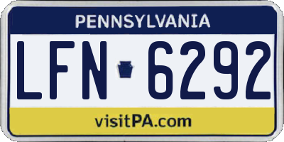 PA license plate LFN6292