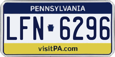 PA license plate LFN6296