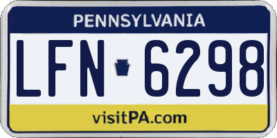 PA license plate LFN6298