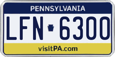 PA license plate LFN6300