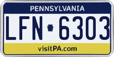 PA license plate LFN6303