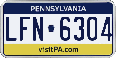 PA license plate LFN6304