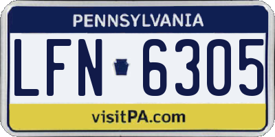 PA license plate LFN6305