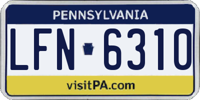 PA license plate LFN6310
