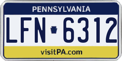 PA license plate LFN6312