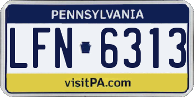 PA license plate LFN6313