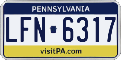 PA license plate LFN6317