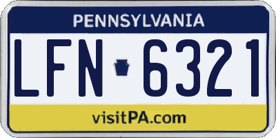 PA license plate LFN6321