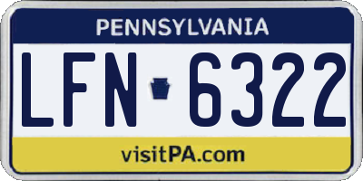 PA license plate LFN6322