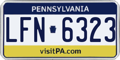 PA license plate LFN6323