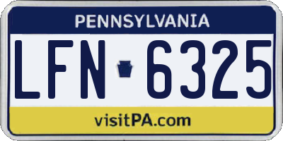 PA license plate LFN6325