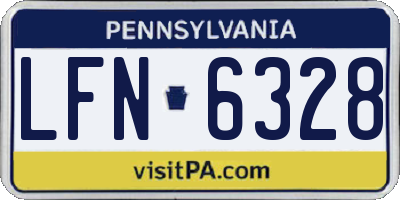 PA license plate LFN6328