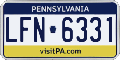 PA license plate LFN6331