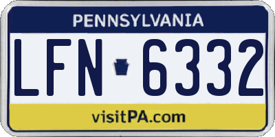 PA license plate LFN6332