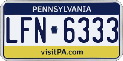 PA license plate LFN6333