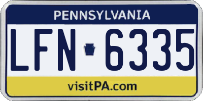 PA license plate LFN6335