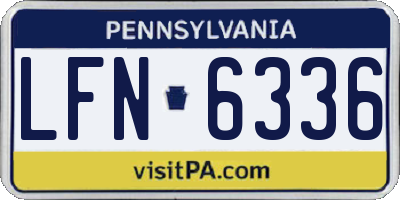 PA license plate LFN6336