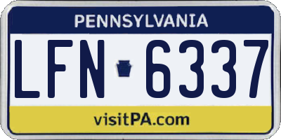 PA license plate LFN6337