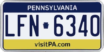 PA license plate LFN6340