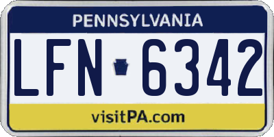 PA license plate LFN6342
